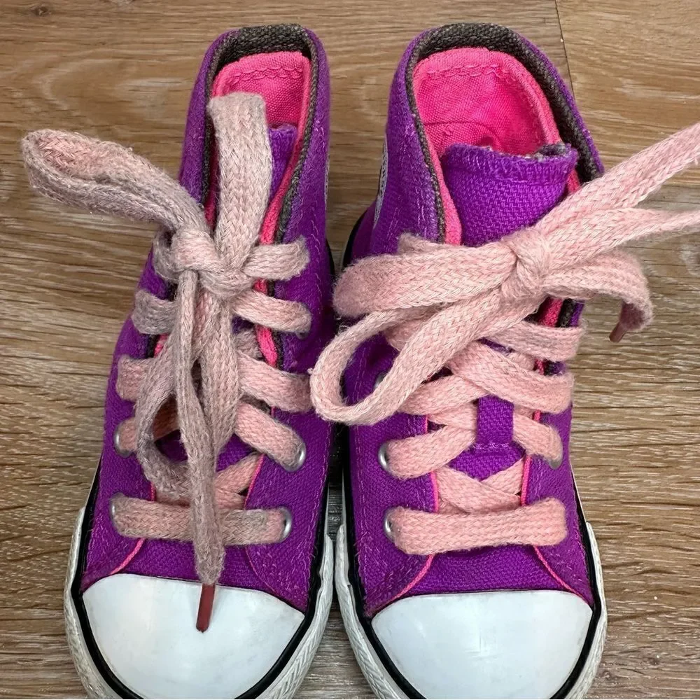 Converse High Top Purple Pink Girls Sneakers
